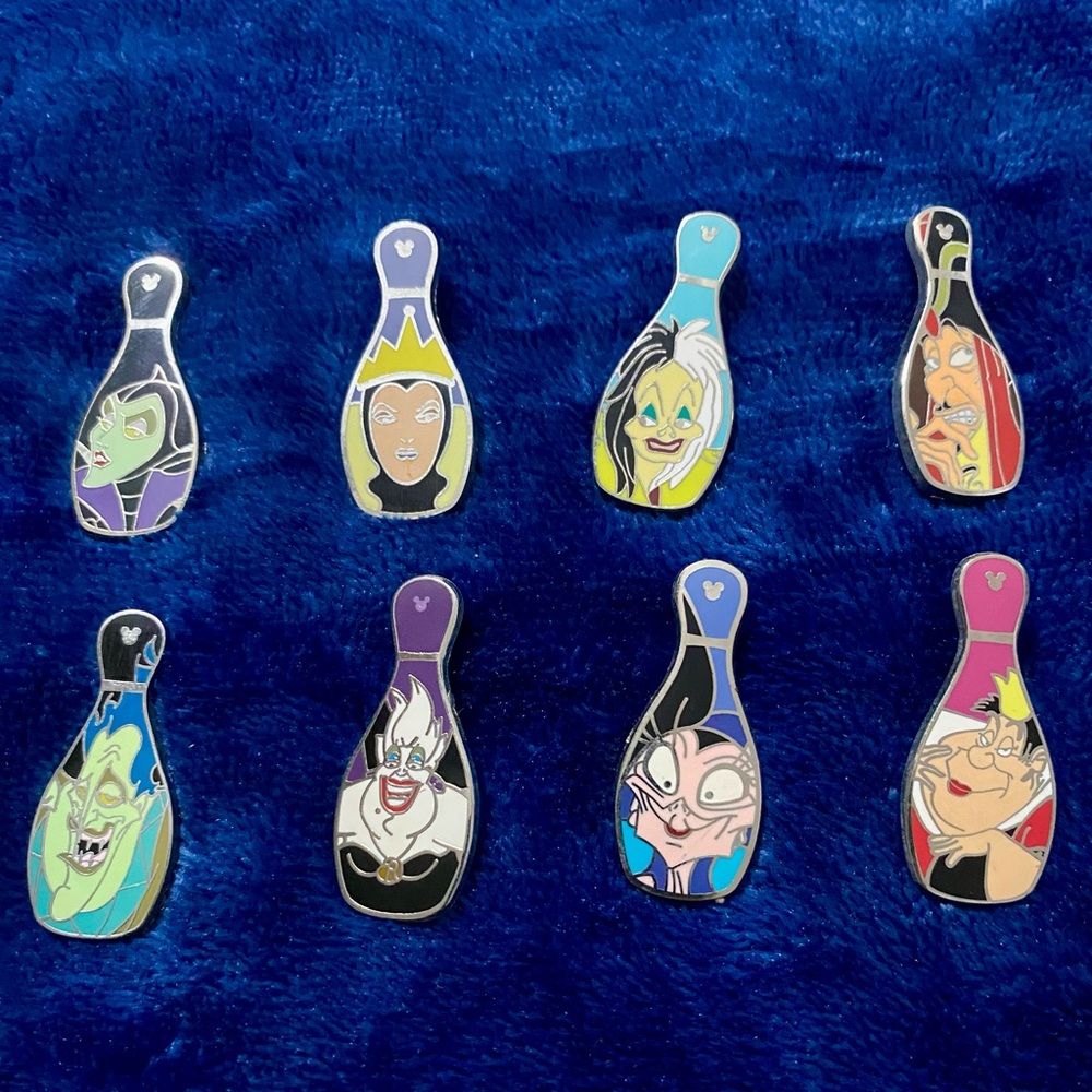 Disney Villains Bowling Pin Enamel Pin Set - Multicolor